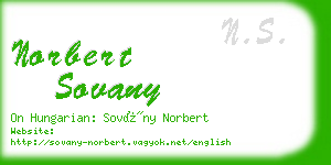 norbert sovany business card